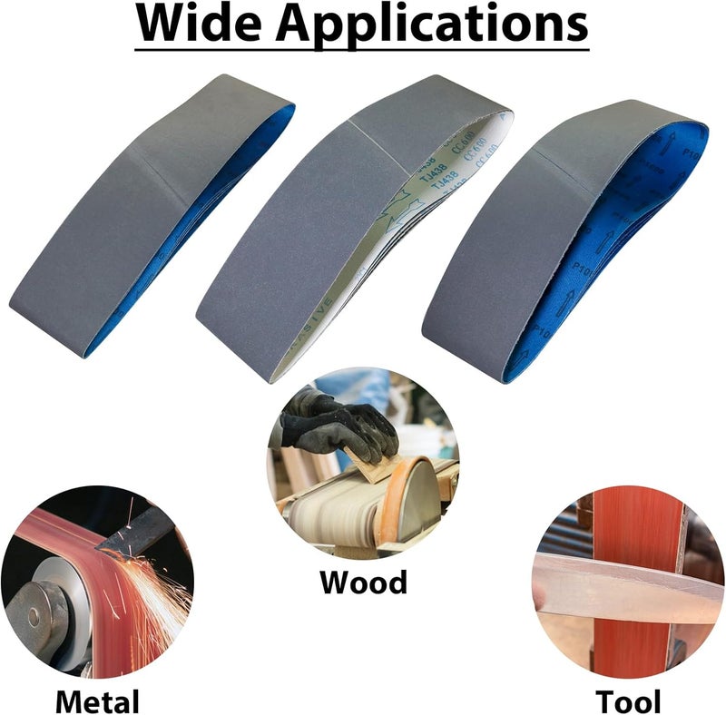SHUTTLE GENIUS 4 x 36 Inch Sanding Belts, Silicon Carbide Knife Sharpening Sanding Belt, 4 Pcs Each of 600, 800, 1000 Grits Sanding Belt for Belt Sander, 12 Pack - Image 5